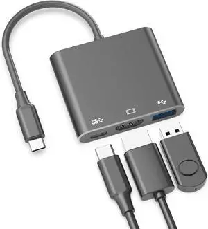 USB C to HDTV Adapter with 4K@60Hz HDTV Output Multi-AV Converter for for MacBook/Mac Pro Air iPad Pro and More Type-C Port Device