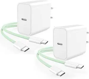iPhone 17 16 15 Charger Fast Charging 20W iPad USB C Fast Charger 2Pack 6ft USB C Wall Charger Block for iPhone 17/17 Air/16/16 Pro/16 Pro Max/15/15 Plus/15 Pro/15 Pro Max iPad Pro/Mini MacBook