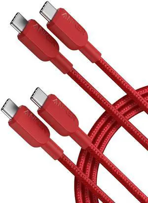 USB C to USB C Cable Type-C Fast Charging Cord (6FT 2Pack) for iPhone 17 Series iPad Air 4 MacBook Pro 2022 and More (Red)