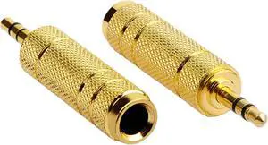 1/4 to 3.5mm Auxiliary Audio Adapter Gold Plated Resist Corrosion Good Anti-Interference Low Signal Attenuation Durable Male to Female Connector 2 Pack