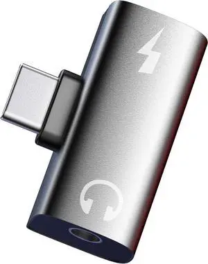 USB C to 3.5MM Headphone and Charger Adapter for Meta Quest 3S Accessories USB C Headphone Adapter with Charging 2 in 1 Type-C to 3.5mm Audio Hi-Res with PD Fast Charge (Black)