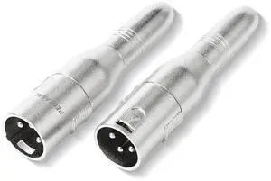 XLR 3 Pin Male to 1/4 6.35mm Female Jack Socket Audio Adapter Professional Grade Conversion Adapters Audio Cable Mic Cord Adapter Plug Silver 2-Pcs
