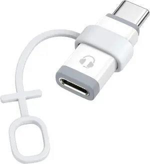 Lightning to USB C Adapter Audio Only for  Earpods with Line Control Not for Charging/Data Transfer Lightning to USB C Adapter for iPhone 16/15 Pro Max Plus iPad White
