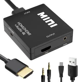 HDMI Audio Extractor Splitter HDMI to 3.5mm Audio Adapter 4K*2K@30HZ 3D 1080P Compatible for TV PC Sound System Xbox Switch PS3 PS4 PS5