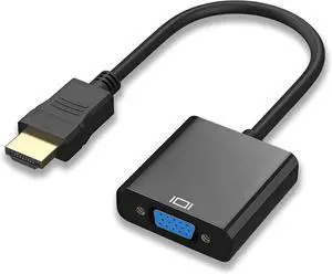 HDMI to VGA Adapter (Male to Female) Uni-Directional Gold-Plated HDMI to VGA Converter for Computer Desktop Laptop PC Monitor Projector HDTV Chromebook Raspberry Pi  Xbox and More