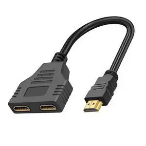 HDMI Splitter Adapter Cable 1080P HDMI Splitter 1 in 2 Out HDMI Male to 2 HDMI Female 1 to 2 Way Splitter Cable for HDTV LCD Monitor and Projectors