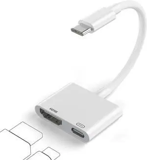 USB-C to HDMI Adapter for iPhone 17 16 15 MacBook iPad 4K@60Hz Type C to HDMI Adapter with 100W PD Multiport Digital AV Converter for Galaxy Pixel Tablets Switch Laptop to HDTV Projector Monitor
