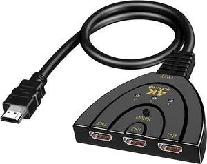 HDMI Splitter Adapter Cable 1080P HDMI Splitter 3 in 1 Out HDMI Male to 2 HDMI Female 1 to 2 Way Splitter Cable for HDTV LCD Monitor and Projectors