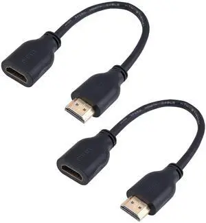 HDMI Extender Cable Male to Female Adapter Short HDMI Extension Cable Support 4K 3D Compatible with  TV Stick PS5 Laptop PC Nintendo Switch Blu Ray Player Google Chromecast HDTV 2-Pack
