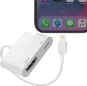 Lightning to HDMI Adapter for iPhone[ MFi Certified] Digital AV Audio Dongle 1080P Sync Screen Cable with Lightning Charging Port for iPhone 14/13/12/11/ X/ 8/7/ iPad on HDTV/Projector/Monitor