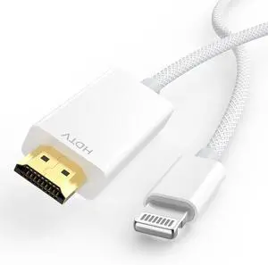 [ MFi Certified]  Lightning to HDMI Cable Adapter for iPhone to TV 1080P Digital AV Adapter Sync Screen Woven Cable Compatible for iPhone 14 13 12 11 Pro Max XS XR X to TV Projector Monitor