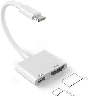 USB C to HDMI Digital AV Adapter 4k HD Video HDMI Sync Screen Connector Cable with 100W Charging Port for iPhone 17 Air/16e iPhone 17/16 15 Pro Max/Plus iPad MacBook Android on HDTV/Projector/Monitor