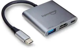 HDMI to USB C Adapter 4K@60HZ Type C to hdmi Adapter with 100W PD&USBA 3.2 USBC Hub Adapter Digital av Multiport Compatible for iPhone 16/15/iPad/Galaxy/Tablets/Switch/Steam to HDTV Projector