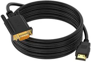 Uni-Directional HDMI to VGA Cable 3.3 FT Uni-Directional Computer HDMI to Monitor VGA Compatible for Computer Desktop Laptop Monitor Projector HDTV  Xbox (1 Pack)