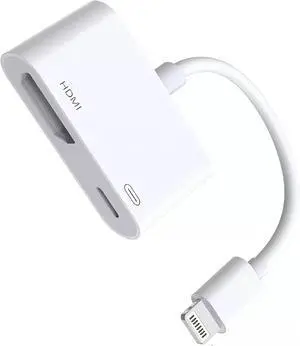 [ MFi Certified] Lightning to HDMI Adapter for iPhone 1080P Sync Screen iPhone Digital AV Audio Dongle Adapter with Lightning Port for iPhone 14 13 12 11 XS 8 7 iPad to HDTV/TV/Projector/Monitor