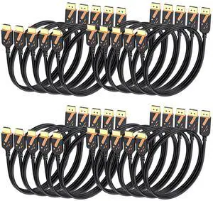 4K DisplayPort to HDMI Cables 20-Pack 6FT DP to HDMI Cable Adapter Male to Male Gold-Plated Supports UHD Video and Audio for Computer Monitor HDTV Projector-(Not-Bidirectional)
