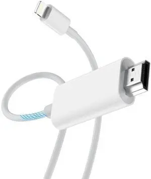 [ MFi Certified] Lightning to HDMI Adapter for iPhone Digital AV Audio Dongle 2K Sync Screen Connector Cable 6.6ft HDTV Converter Cord for iPhone iPad to TV/Projector/Monitor No Need Power