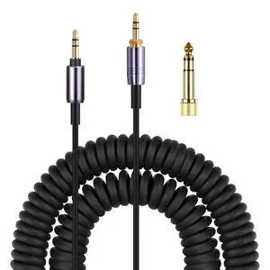 WH-1000XM3 Coiled Audio Cable Replacement for Sony WH-1000XM4 WH-1000XM2 Headsets 1/8 Extension Cord with 1/4 Adapter Works on PS5 PS4 PC Smartphone Xbox One 4ft to 14ft