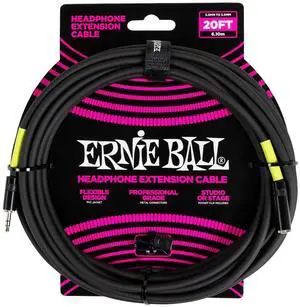 Headphone Extension Cable 3.5mm to 3.5mm 20ft - Black