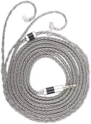 Tripowin Zonie IEM Cable 2m Long Earbud Cord 16 Core Silver Plated Earphone Cable in Ear Monitor Wire for Audiophile Musician (Recessed 2Pin)