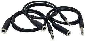 3 Pack 3 Foot 1/4 Inch Stereo Headphone Extension Cables