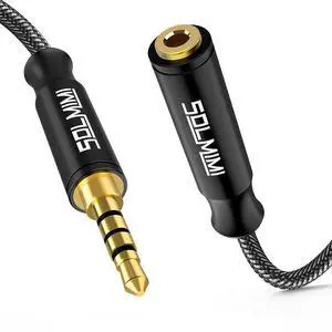 3.5 mm Headphone Extension Cable TRRS 4-Pole Male to Female Headset Audio Extension Cable AUX Cord for Phones Gaming headsets TV Laptop PC Car Audio Speakers MP3(7 Feet)