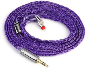 Tripowin Zonie IEM Cable 16 Core Silver Plated Earphone Upgraded Cords 1.25m SPC in Ear Monitor Cable for 7hz Zero:2 Orchestra Lite Cadenza Hype4 Supermix4(2pin 0.78mm 3.5mm)(Violet)