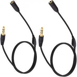 3.5mm Headphone Extension Cable with Volume Control Adjustment 3.5mm Male to Female TRS Stereo Audio Extension Cord Wire for Headset Smartphones Tablets-1.2M/3.9FT-2Pcs