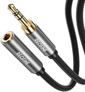 Headphone Extension Cable 5ft-(No Mic Support) 3.5mm Extension Cable Nylon Braided Male to Female Aux Cord Extender for Smartphones Headphones Laptops Tablets Speakers