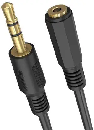 - Headphone Extension Cable 3 ft 3.5mm AUX Extension Cord Male to Female Stereo Audio Adapter Cable 1/8 TRS Aux Extender Cable - Black