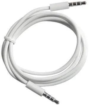 White 3 Foot 3.5mm Male to Male 4 Conductor Aux/Headphone Cable