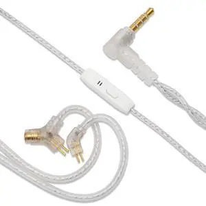 Kinera in Ear Monitor Headphone Cable IEM Cable 3.5mm Earphone Extension Cords Super-Cardioid Microphone for Gaming Livestreaming Calling Headphone(2pin 0.78mm 3.5mm)