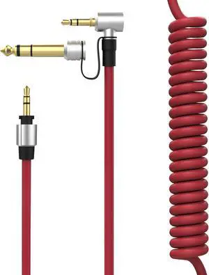 Replacement Audio Aux Auxiliary Extension Cable Compatible with Beats by Dr Dre Solo Studio Pro Detox Edition Headphones (Red)