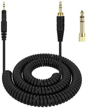 ATH-M50x Cable Coiled Aux Cord for Audio Technica ATH-M50x ATH-M60x ATH-M40x ATH-M70x Headphones 2.5mm to 3.5mm(1/8) Extension Wire with 6.35mm(1/4) Adapter 14ft