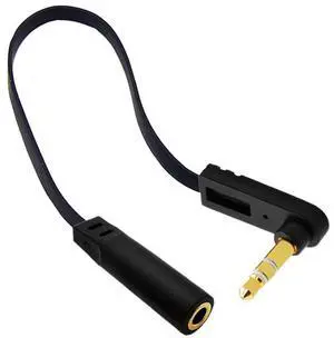 6 Inch 3.5mm Audio Extension Cable Straight Famale to 90 Degree Angle Male 1/8 TRS Jack Extender AUX Cord for Headphone Speaker Car Stereo Home Stereo