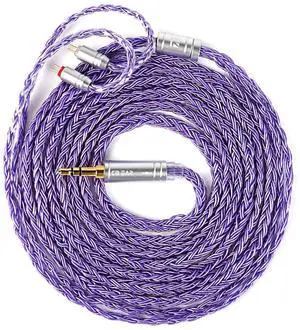 2.0m Long in Ear Monitor Cable KBEAR ST24 Plus IEM Cable 5N OCC Silver-Plated HiFi Earphone Upgrade Wires Earbud Headphone Replacement Extension Cord for Audiophile (2PIN 3.5 Violet 2.0m)