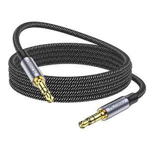 3.28FT/1Meter 3.5mm Aux Cord to 3.5mm Audio Aux Jack Cable Male to Male Auxiliary Cable Nylon Braided Stereo Jack Cord for Phones Headphones Speakers Tablets PCs Music Players and More