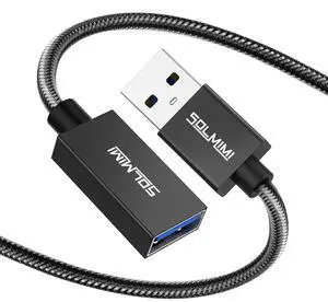 USB Extension Cable A Male to A Female Cord USB 3.0 Extender Compatible for PS4 PC Laptop TV Headphone Hard Drive Keyboard Mouse Printer Webcam (4FT/1.2M Black)