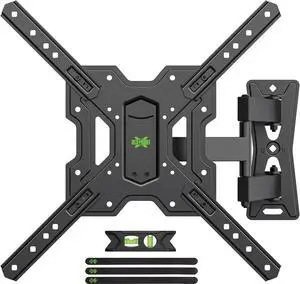 UL Listed Full Motion TV Mount Swivel Articulating Tilt TV Wall Mount for 26-65 Inch LED 4K Wall Mount Bracket with VESA 400x400mm Up to 77lbs Perfect Center Design -XMM006-1