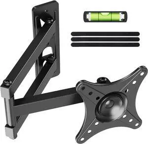 Full Motion TV Monitor Wall Mount Bracket for Most 13-32 Inch LED LCD Flat Curved Screen 360° Rotation Swivel Tilt ExtensionAdjustable Articulating Arms Max VESA 100x100mm up to 33lbs