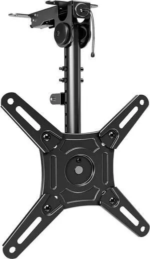 Flip Down Ceiling TV Mount for Most 14-40 Inch TVs Floding TV Mount for Flat and Pitched Roof Height Adjustable Full Motion tv Bracket 360° Swivel Max VESA 200x200mm up to 22 Lbs YD3030
