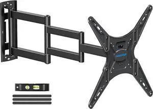 Corner TV Wall Mount for Most 26-65 Inch TVs Long Arm TV Mount with 30 Inch Extension Arm Smooth Swivel Tilt Single Stud Full Motion Bracket Max VESA 400x400mm 77 lbs Heavy Duty MU0057