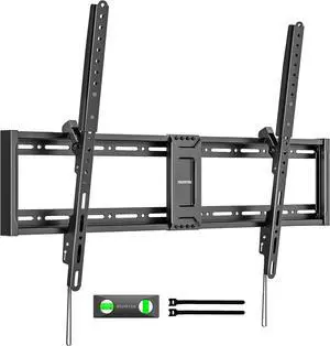 Heavy Duty Tilt TV Wall Mount for 43100 Large Flat & Curved TVs Holds 200 lbs Ultra Slim Low Profile Bracket with 8° Tilt Fits 16/18/24 Wood Studs Max VESA 800x600 4× Load Tested