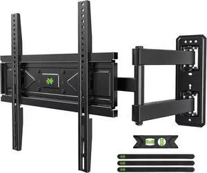 Corner TV Wall Mount for 26-60 Inch TVs up to 80 lbs Single Articulating Arm Full Motion TV Wall Mount Bracket with Swivel and Tilt Max VESA 400x400mm