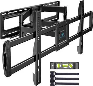 Full Motion TV Wall Mount for 50-90 TVs up to 165lbs TV Mount Bracket with Dual Articulating Arms Swivel Tilt Extension Max VESA 800x400mm Fits 1618 to 24 Studs PSXFK1