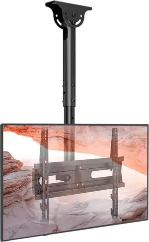 Ceiling TV Mount Adjustable Bracket for 26-65 inch LCD LED OLED 4K TVs Pole Ceiling Mount Holds up to 110lbs Hanging tv Mount Max VESA 400x400mm (AX11TB01) Black