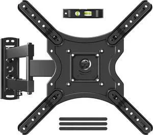 Full Motion TV Wall Mount for Most 26-60 Inch TVs Articulating Arms Swivel and Tilt tv Mount Wall Mount Brackets Max VESA 400x400 Single Stud Perfect Center Design Holds Up to 77 lbs.