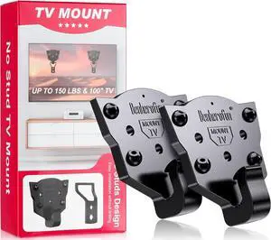 TV Wall Mount - No Drill Installation TV Mount 150 lbs Heavy Duty Capacity for 26-100 inch TVs Fits LED/OLED/QLED/Plasma Displays Bolt Kit Included