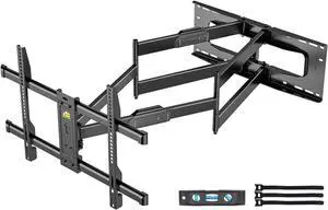 Heavy Duty Long Arm TV Wall Mount with 43 Dual Articulating Arms for Most 50-90 inch Screens Full Motion TV Mount Swivel Tilt tv Bracket Holds 198lbs 16 18 24 Studs VESA 600x400MM