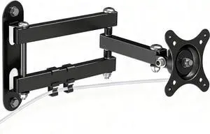 TV Wall Mount Swivel and Tilt for Most 13-32 Inch LED LCD Flat/Curved Screens - 360° Rotation Monitor Wall Mount with Adjustable Articulating Arms Max VESA 100x100mm
